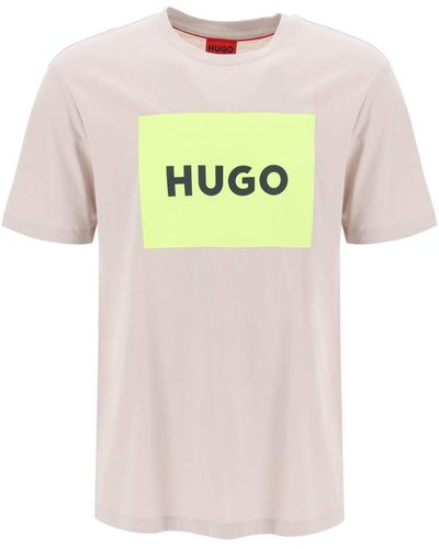 HUGO Dulive T -shirt Met Logobox - Naturel