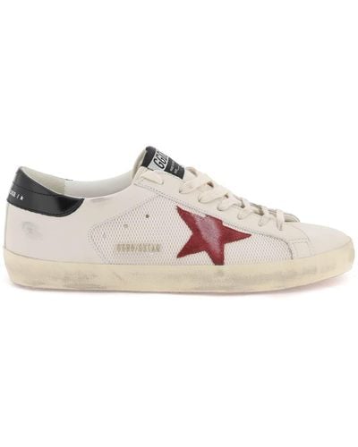 Golden Goose "leather And Mesh Super Star Double Quarter Sne - Roze