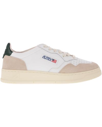 Autry Medalist Low - Leather And Suede Sneakers - White