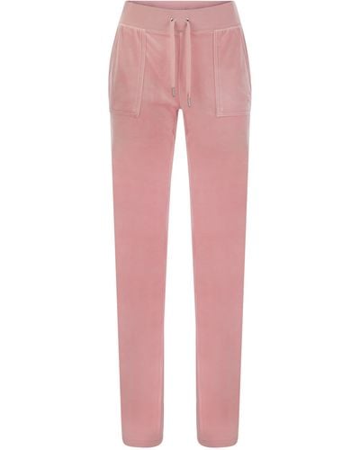 Juicy Couture Pantalones de alta costura jugosos con bolsillos de terciopelo - Rosa