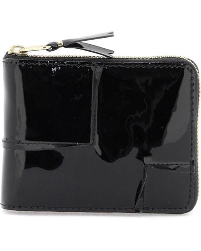 Comme des Garçons Comme Des Garcons Wallet Zip Around Patent Leather Wallet With Zipper - Black