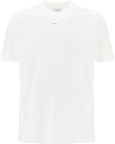Off-White c/o Virgil Abloh Crew Neck T -Shirt mit Ausdruck - Weiß