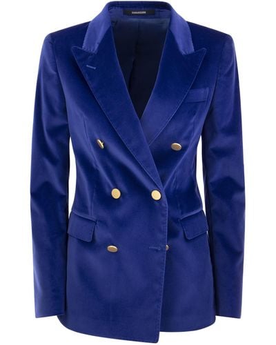 Tagliatore Paris Velvet Jacket - Blauw