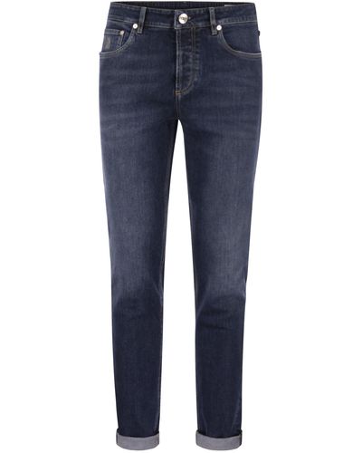 Brunello Cucinelli Crop Fitted Jeans - Blue