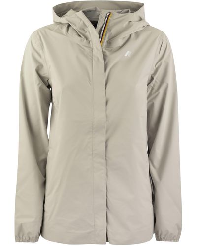 K-Way Marguerite chaqueta con capucha estirada - Gris