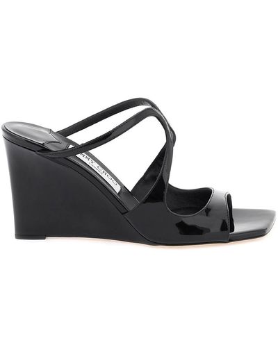 Jimmy Choo 'Anis Wedge 85' Maultiere - Negro