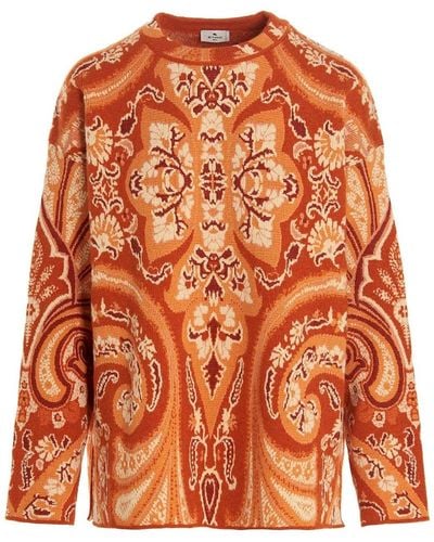 Etro Intarsia-pattern Sweater - Orange