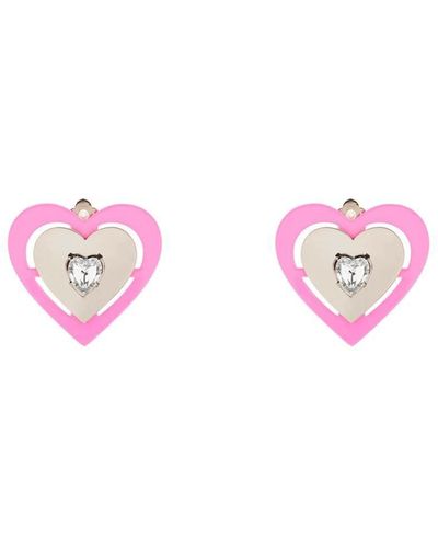 Safsafu ' Neon Heart' Clip On Earrings - Pink