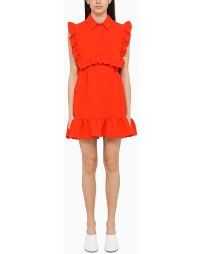 Sportmax Red Dress With Ruffles