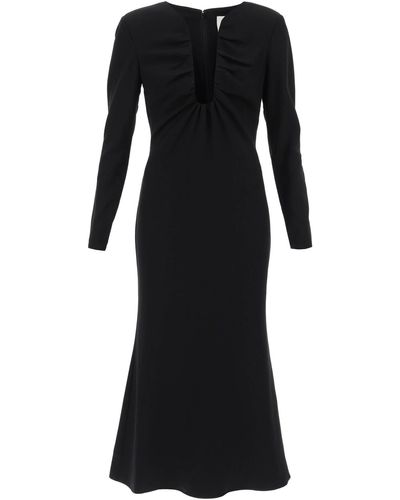 Roland Mouret Midi -Kleid mit tiefen Ausschnitt - Schwarz
