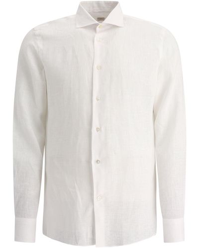 Borriello Klassisches Leinenhemd - Blanco