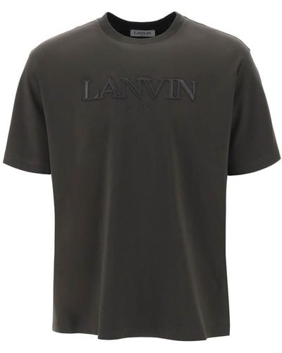 Lanvin Camiseta extragrande con letras del logo de - Negro