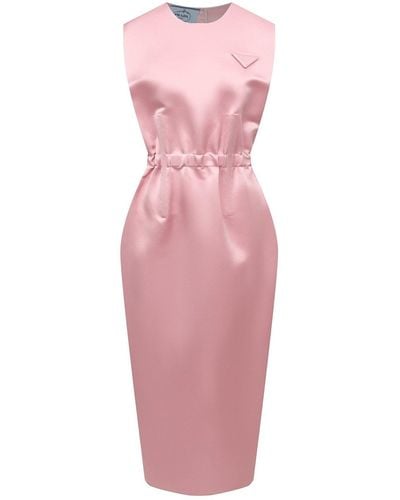 Prada Silk Midi -jurk - Roze