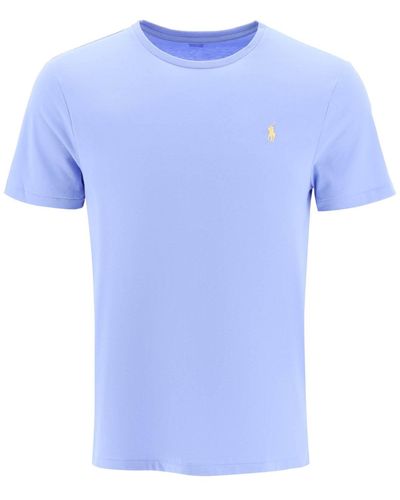 Polo Ralph Lauren Custom Slim Fit T -shirt Met Logo - Blauw