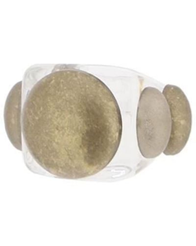 La Manso Crystal Aged Gold Ring - Bruin