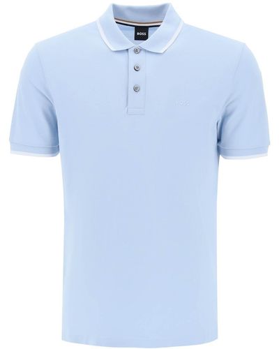 BOSS Polo -Shirt mit kontrastierenden Kanten - Blau
