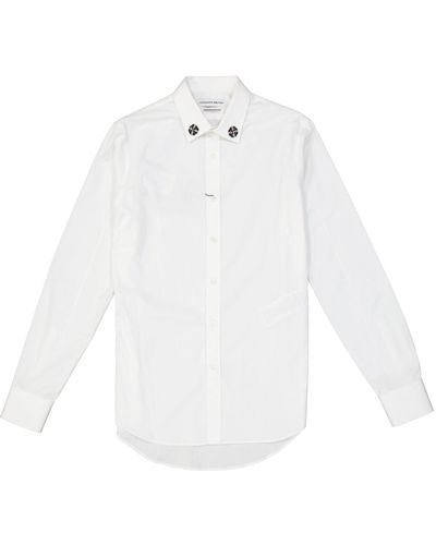 Alexander McQueen Katoen Shirt - Wit