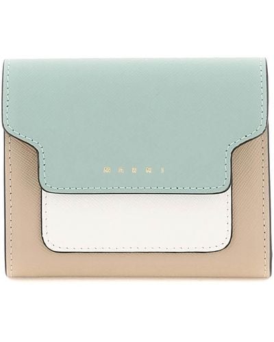 Marni Bi Fold -portemonnee Met Flap - Blauw