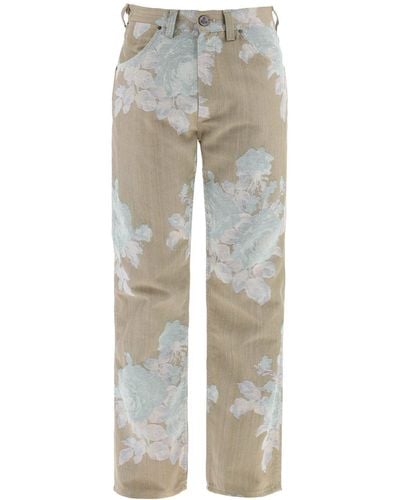 Vivienne Westwood "Floral Jacquard Ranch Jeans - Neutro