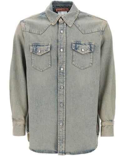 Acne Studios Overshirt de mezclilla de acné Studios - Gris