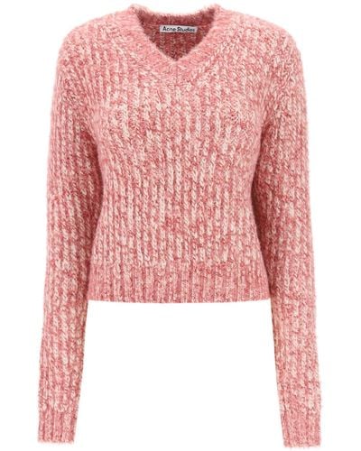 Acne Studios V-neck Wool Sweater - Red