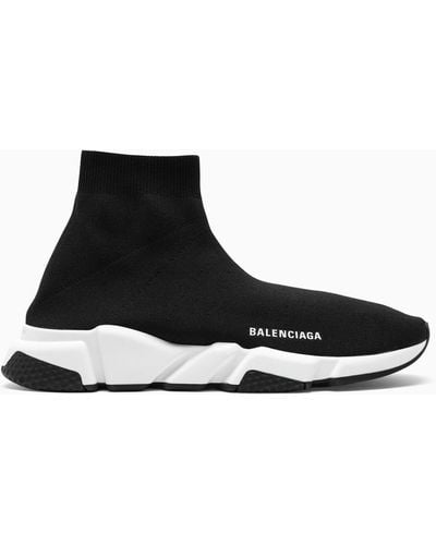 Balenciaga Black Mesh Und Weiße Geschwindigkeitssneaker - Zwart