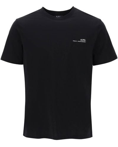 A.P.C. Item T -shirt Met Logo -print - Zwart