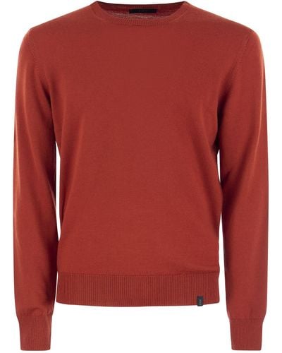 Fay Woll Crew Neck Pullover - Rot