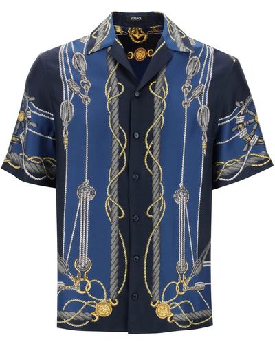 Versace Nautical Bowling Hemd - Blau