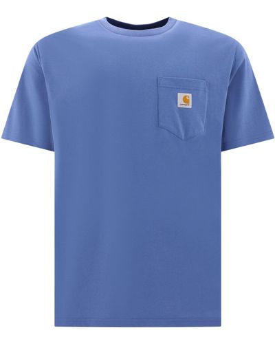 Carhartt T -Shirt mit Tasche und Patch - Blau