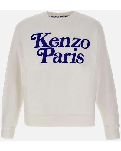 KENZO Baumwoll-Sweatshirt, Weißes Maxi-Logo, Normale Passform