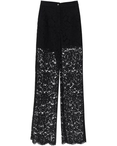 Dolce & Gabbana Pantaloni In Pizzo - Nero