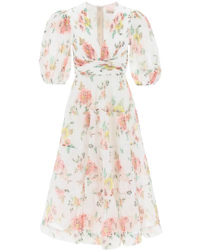 Zimmermann Vestido midi plisado de - Blanco