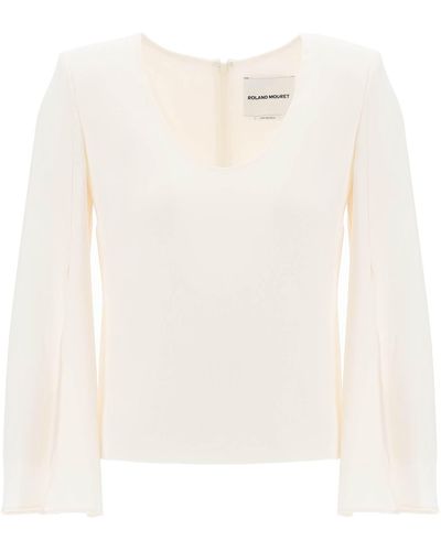Roland Mouret "Cady Top With Flared Sleeve" - White