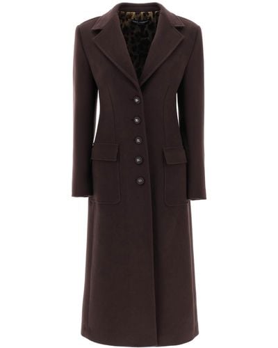 Dolce & Gabbana Manteau de forme en laine et cachemire - Noir