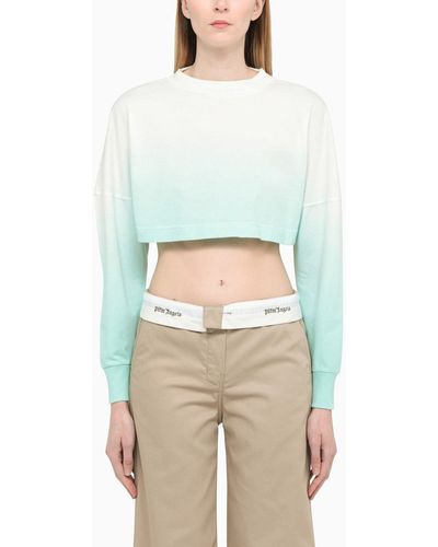 Palm Angels White/Turquoise Ombré Thirt - Verde