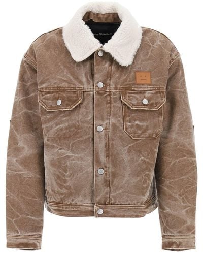 Acne Studios Padded Canvas Jacket For Men - Brown
