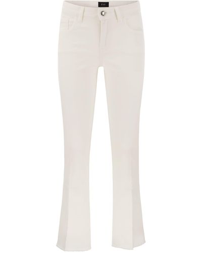 Fay 5 Pocket Pants In Stretch Cotton. - White