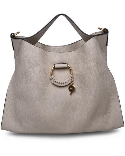 See By Chloé See By Chloé 'Joan' Cement Cowhide Bag - Natural
