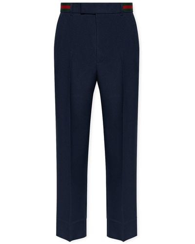 Gucci Pantalones delanteros de plisado - Azul