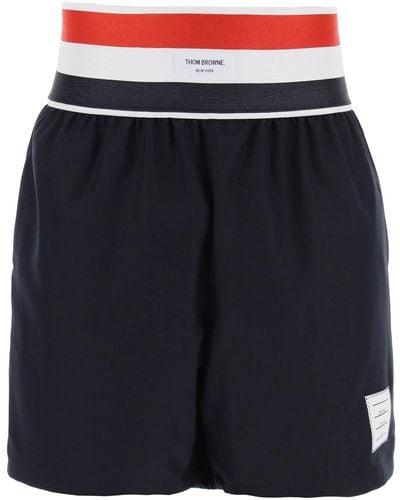 Thom Browne Elastische Tailleband Bermuda Shorts - Blauw