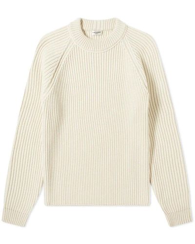 Saint Laurent Wool And Cashmere Sweater - Natural