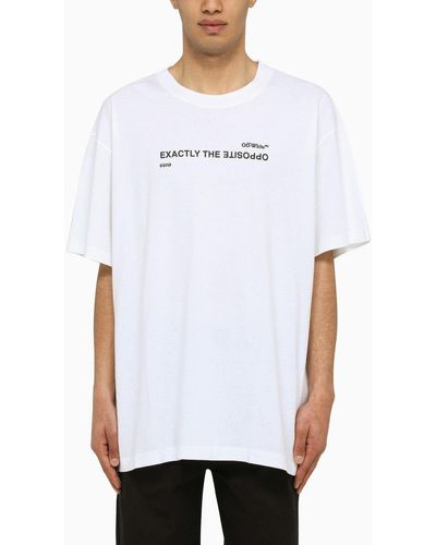 Off-White c/o Virgil Abloh TM Spiral Opp T -Shirt breit Weiß