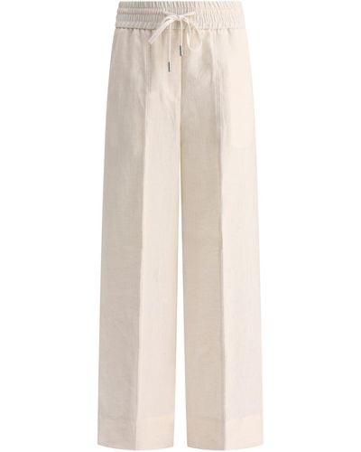 Peserico Wide Linen Pants - White