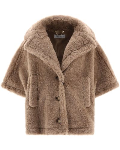 Max Mara Teddy tissu court court - Marron