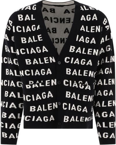 Balenciaga Cardigan mit Logo - Schwarz