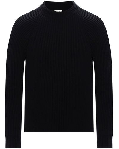 Saint Laurent Pull en tricot de côte de laine - Noir