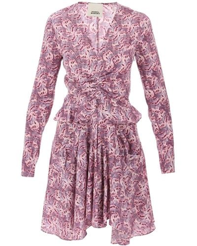 Isabel Marant Usmara Stretch Silk Mini Dress - Rood