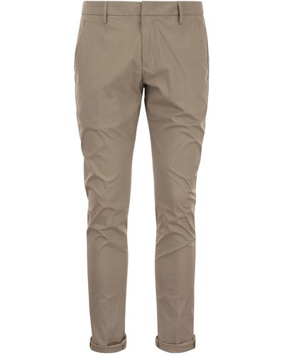 Dondup Gaubert Slim Fit Gabardine Pants - Gray