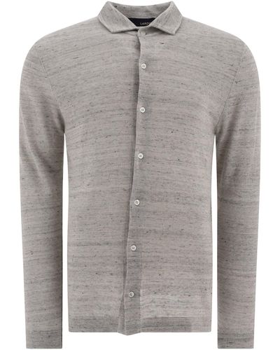 Lardini Mélange Polo Shirt Style - Gray